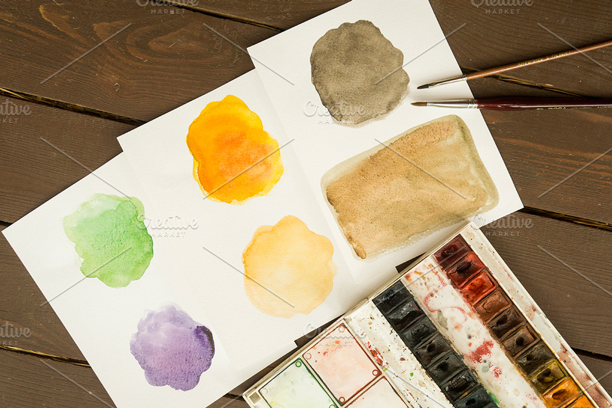 Watercolor circles vector set, a Decorative Illustration by miminoshka (Photo 4 of 7)
