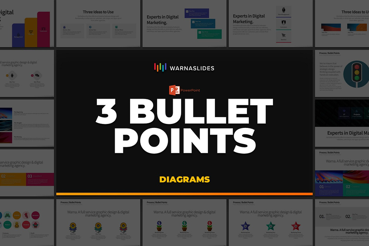 3 Bullet Points PowerPoint Templates, a Presentation Template by Warna Works (Photo 2 of 24)