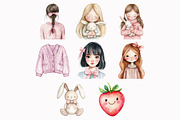 Watercolor Little Coquette Clipart, an Illustration by Design Market (Thumbnail 4 of 4)