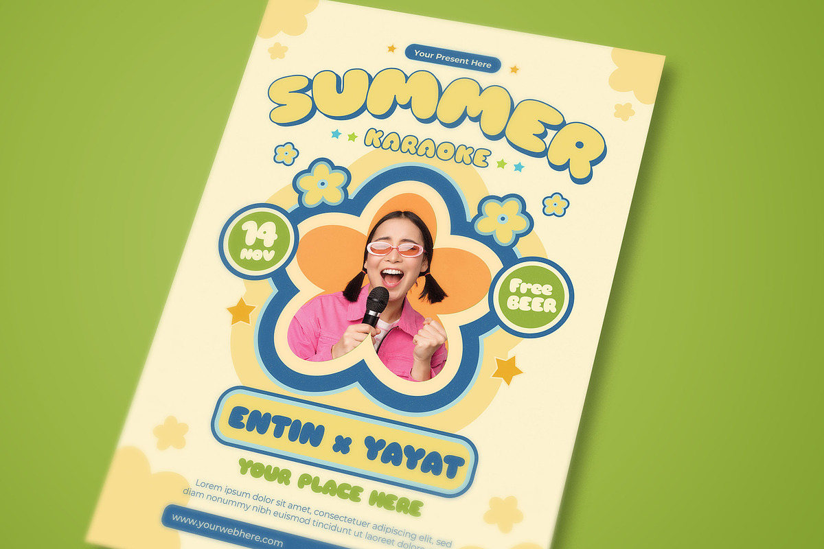 Summer Karaoke Flyer, a Flyer Template by megarez (Photo 3 of 3)