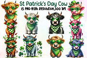 St Patrick's Day Highland Cow Clipar, an Illustration by Sublimation Artist (Thumbnail 1 of 4)