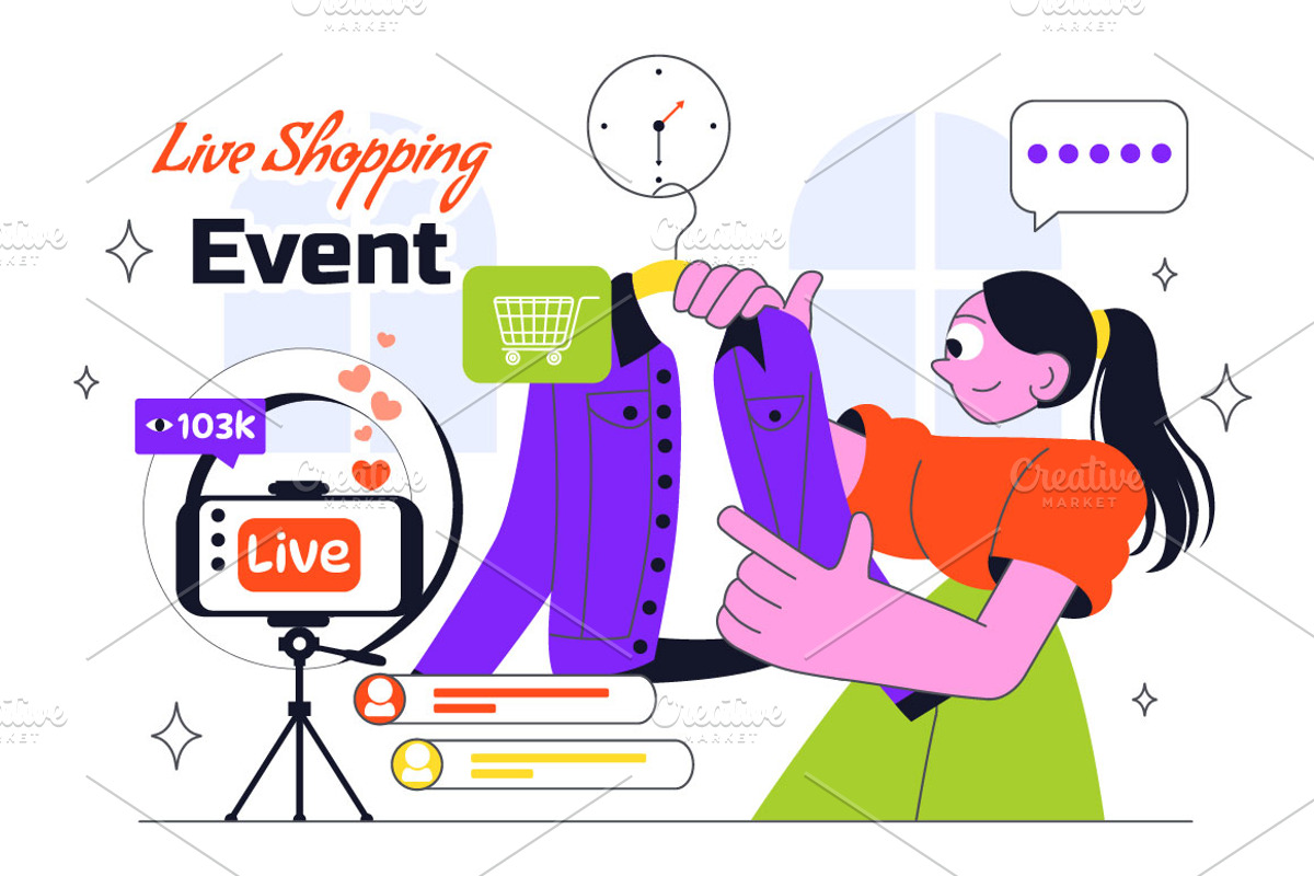 10 Influencer Live Shopping Vector, a Person Illustration by denayunebgt (Photo 4 of 4)