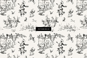 Toile De Jouy Seamless Patterns, a Pattern Graphic by Century Library (Thumbnail 4 of 8)