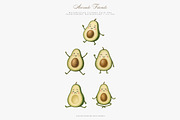 Cute Kawaii Avocado Clipart Set, an Illustration by Pati Paints (Thumbnail 5 of 10)