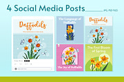 Daffodils and Rabbit Watercolor, an Animal Illustration by CreativeValuation (Thumbnail 5 of 12)