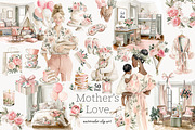 Mothers Day Clip Art | Mom and Baby, a Person Illustration by GlamArtZhanna (Thumbnail 1 of 8)