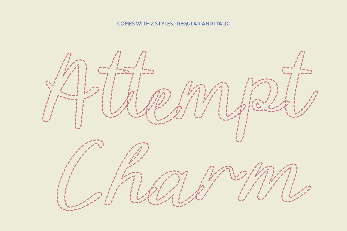 CS Belrise Dashed, a Script Font by Craft Supply Co. (Photo 3 of 8)