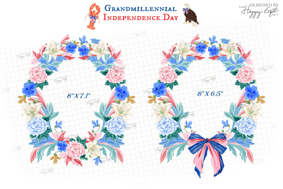 Grandmillennial Independence Day, a Decorative Illustration by TheHappyGiftArt (Photo 4 of 21)