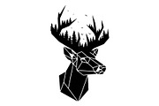 Deer Antler Silhouette Bundle, an Object Illustration by yasushie (Thumbnail 25 of 31)