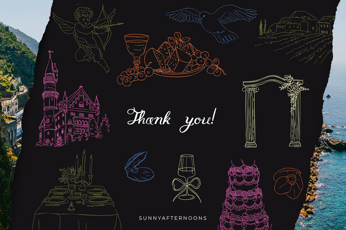 Ciao Bella Whimsical Wedding Doodles, a Graphic by SunnyAfternoons (Photo 21 of 21)