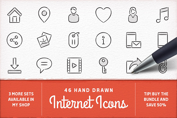 Hand Drawn Internet Icons