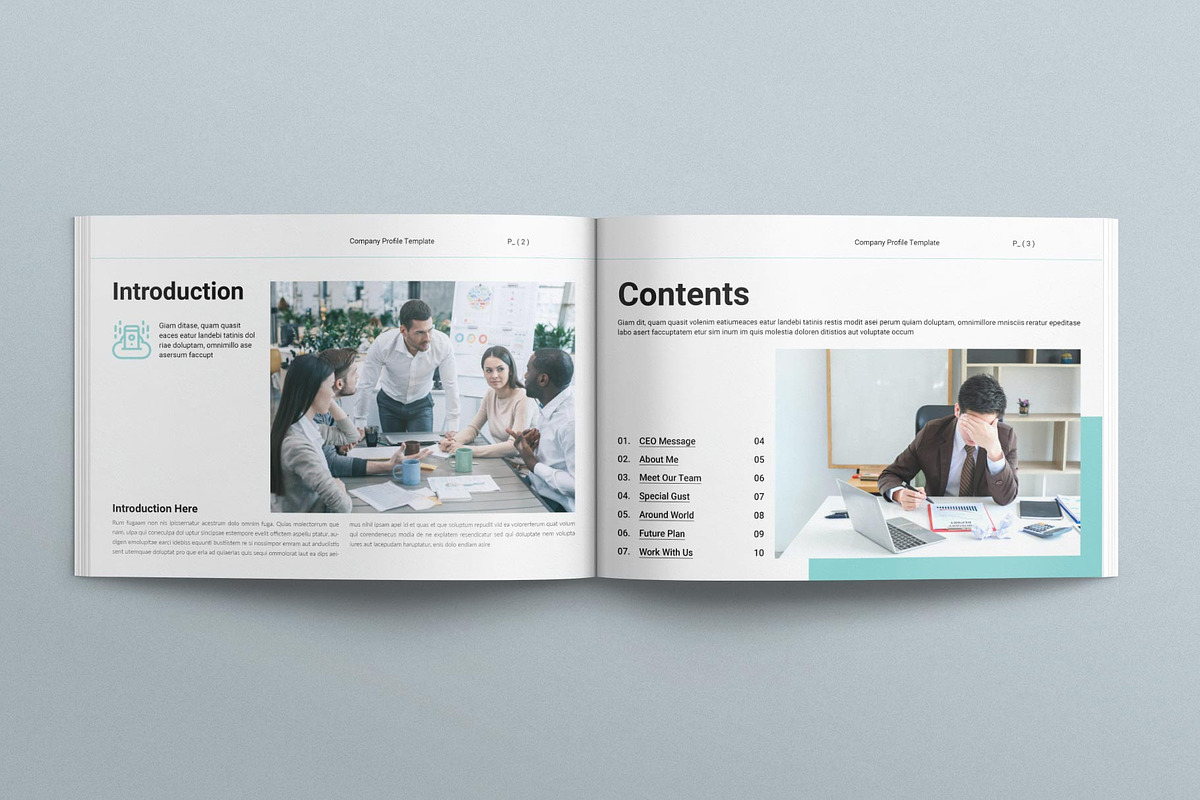 Company Profile Template Landscape, a Brochure Template by E-Type (Photo 2 of 5)
