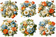 Floral Easter Wreath Clipart Png, an Illustration by Craft Nest (Thumbnail 5 of 8)