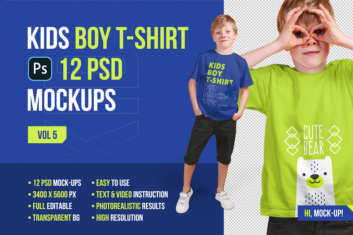 Kids Boy T-Shirt PSD Mockups Vol5, a Shirt Mockup by Hi, Mock-Up! (Photo 1 of 10)