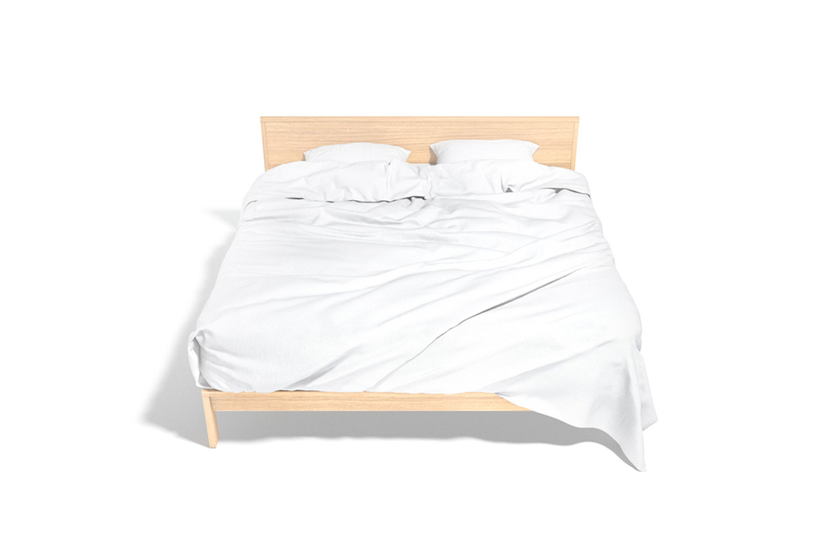 White Wooden Double Bed 3D Model, an Object 3D Model by rebrandy (Photo 4 of 10)