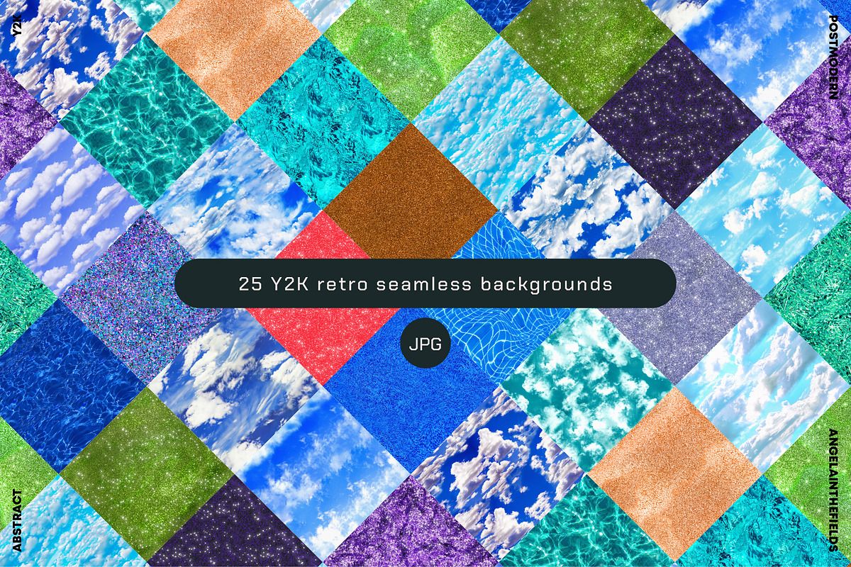 Y2K Seamless Pattern Backgrounds, a Pattern Graphic by angelainthefields (Photo 3 of 6)