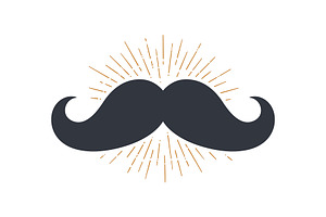 Black mustache, an Object Illustration by Foxys Graphic