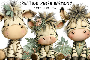 Creation Zebra Harmony Clipart, an Illustration by Daily.Designs