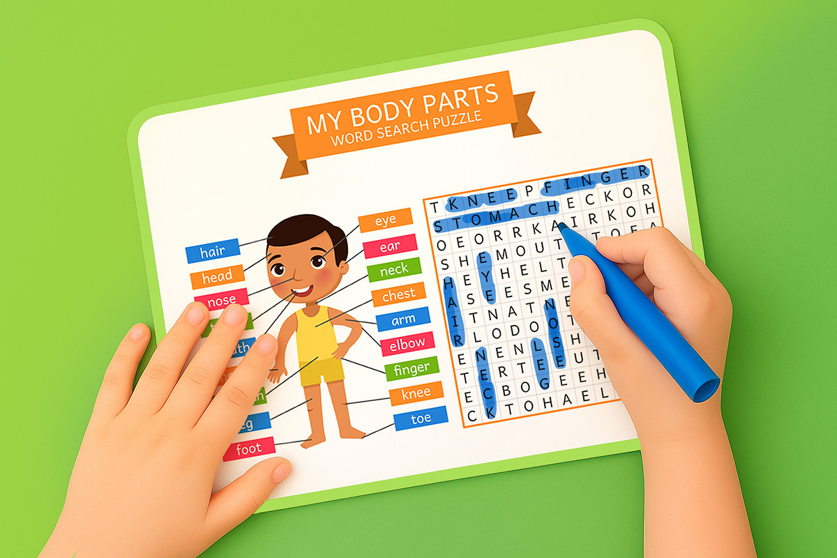 My Body Parts. Educational Flashcard, an Education Illustration by Valin Malin (Photo 5 of 7)