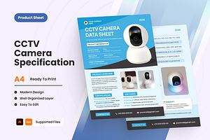 CCTV Product Sheet Design, a Flyer Template by SquidPixey