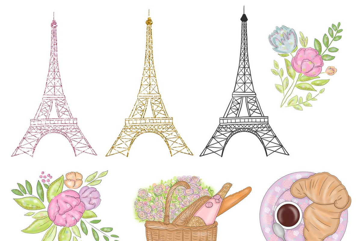 Summer In Paris Clipart, an Illustration by GlamArtZhanna (Photo 4 of 4)
