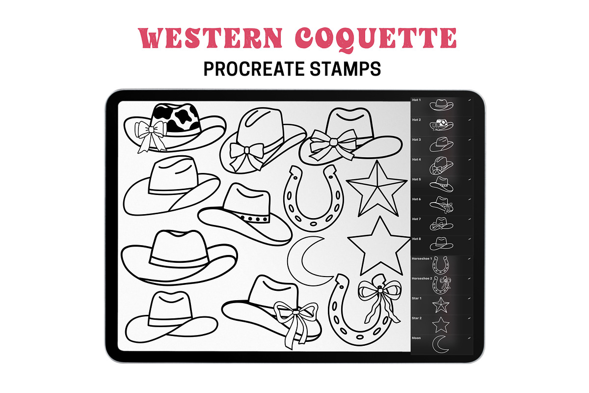 Procreate Stamps Western Coquette, a Brushes & More by Brush Lab (Photo 5 of 7)