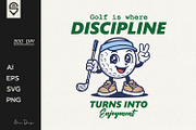 Mascot Golf Ball Character T-Shirt, a Sport Illustration by shaondesigns (Thumbnail 1 of 6)