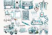 Medical Clipart Set | Nurse & Doctor, a Work Illustration by GlamArtZhanna (Thumbnail 4 of 8)