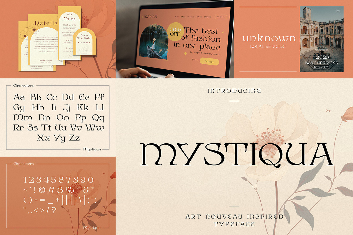 Art Nouveau Font Bundle – 28 Fonts!, a Serif Font by HipFonts (Photo 6 of 10)