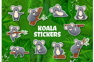 Cartoon funny cute koala bears, an Animal Illustration by Vector Tradition