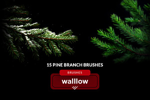 Christmas tree branches brushes, a Brush Add-On by Walllow Creatives