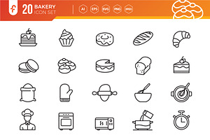 Bakery Elements Icon Set