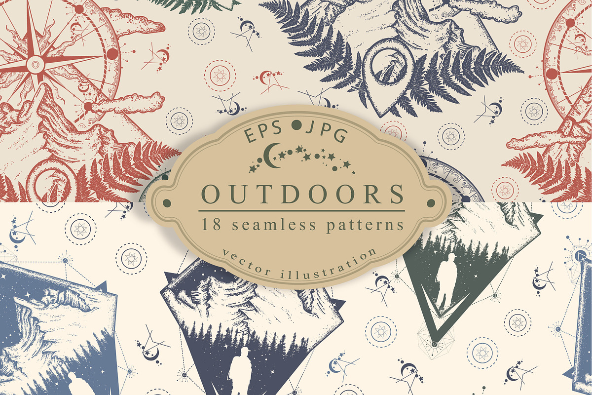 Outdoors patterns, a Pattern Graphic by intueri | Creative Market