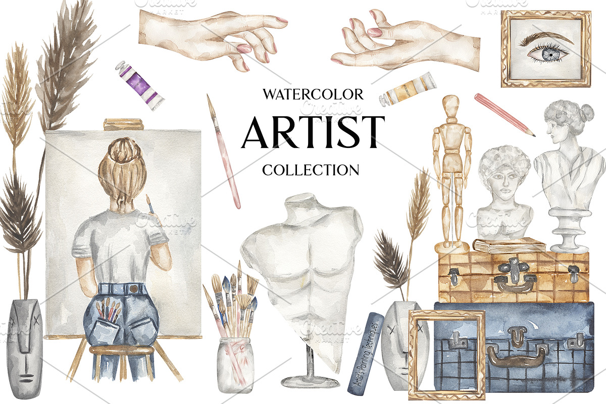 Watercolor Craft Bundle 6 in 1, an Education Illustration by MayaNavits (Photo 7 of 22)