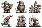 Whimsical Gnome Clipart Bundle, an Illustration by Creative Art (Thumbnail 5 of 11)
