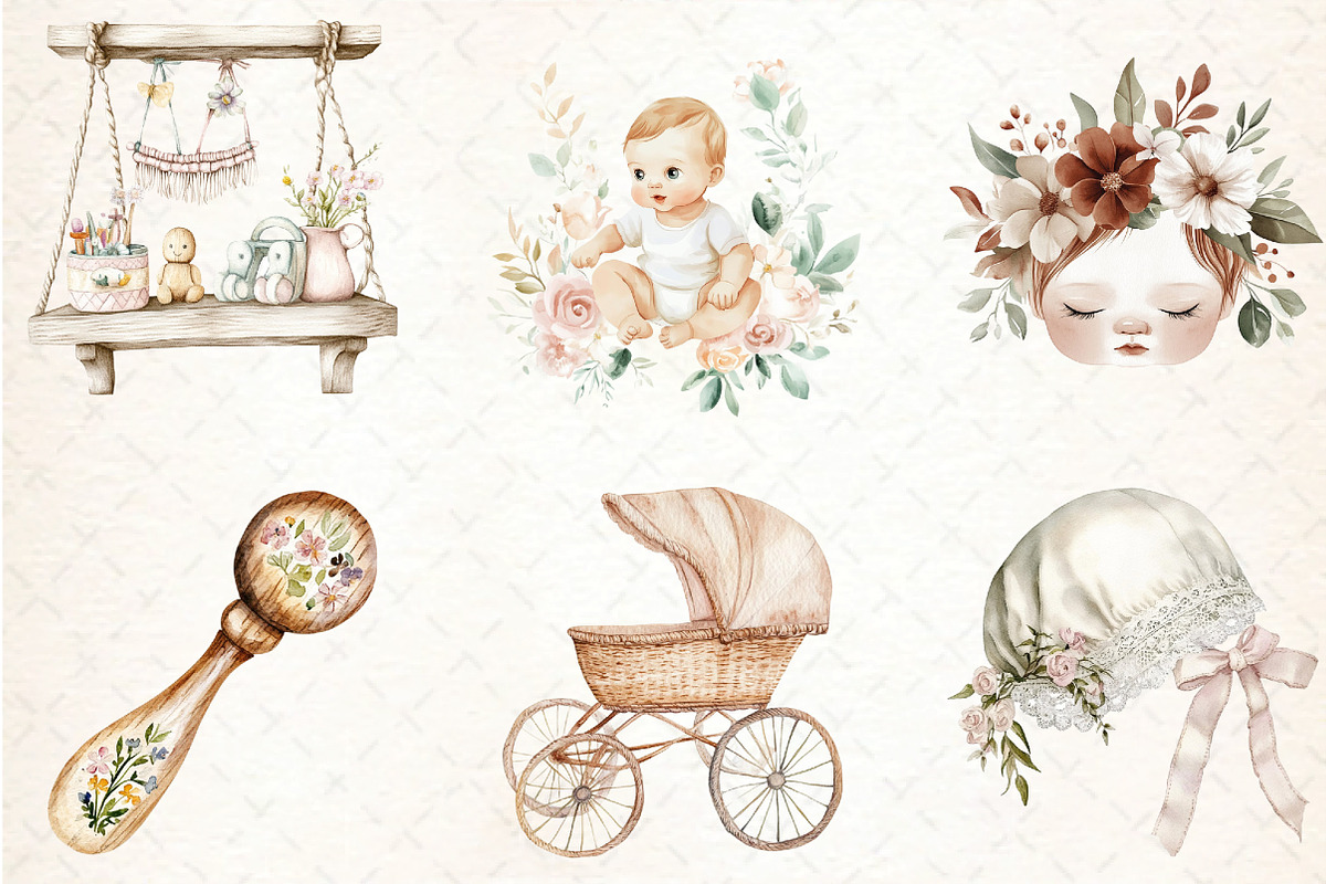Baby Boho Clipart, an Illustration by DreamCafeArt (Photo 2 of 5)