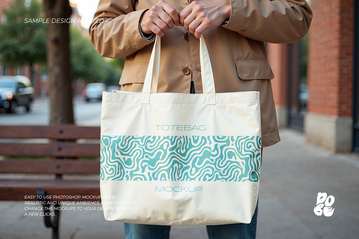 Totebag Street Mockup Set - Vol 1, a Merchandise Mockup by DOBE Studio (Photo 5 of 5)