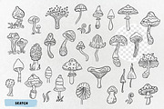 Mushrooms clip art. Vector, a Food Illustration by VaraNa Art (Thumbnail 3 of 4)