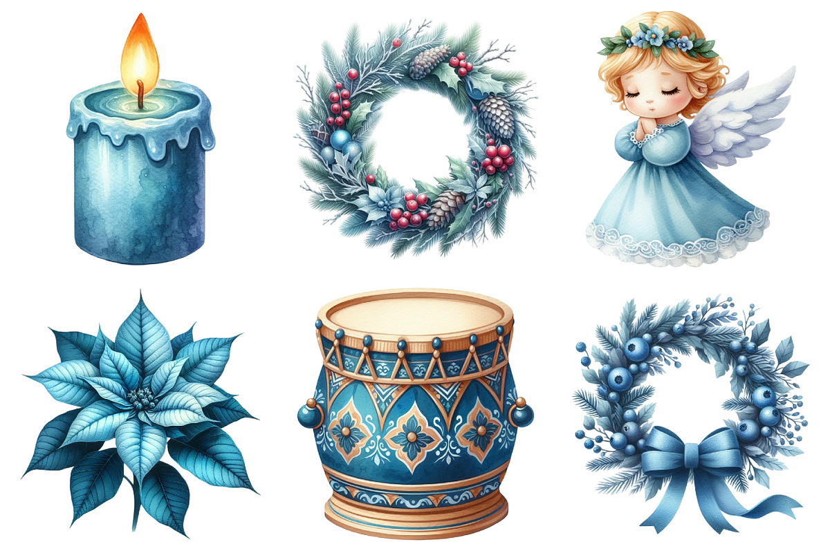 Christmas Blue Clipart PNG, an Illustration by Daily.Designs (Photo 5 of 5)