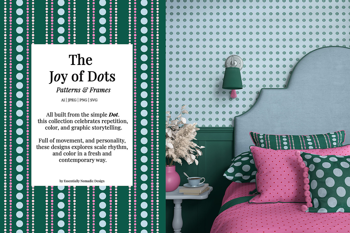 Joy Of Dots: Pattern & Frames, a Pattern Graphic by Essentially Nomadic (Photo 2 of 12)