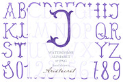 Watercolor letters numbers, a Decorative Illustration by LABFcreations (Thumbnail 3 of 3)