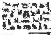 Cartoon cats clipart set, an Animal Illustration by pet design shop (Thumbnail 7 of 12)