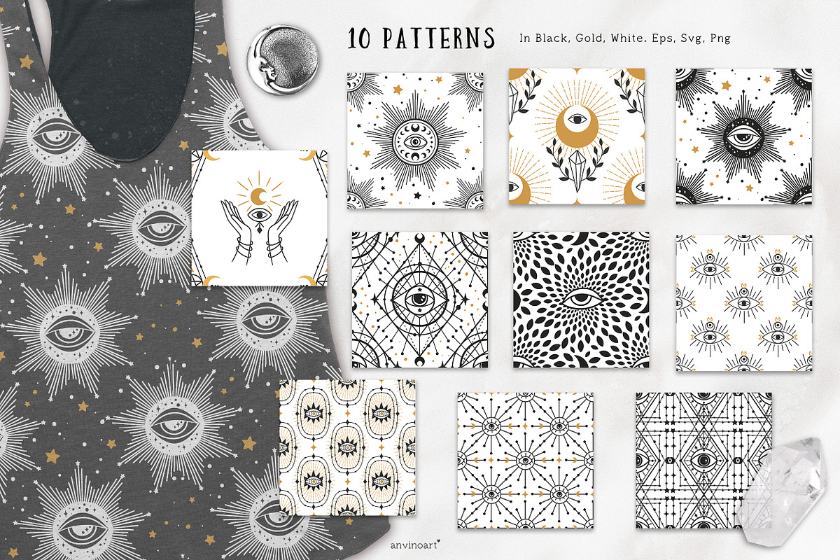 150 Magic Eyes. Mystic Third eyes, an Object Graphic by anvinoart (Photo 10 of 10)