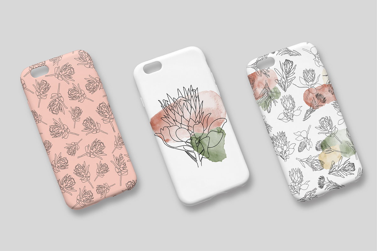 Line Art Protea Flower Elements, an Illustration by CL Creative Studio (Photo 9 of 12)