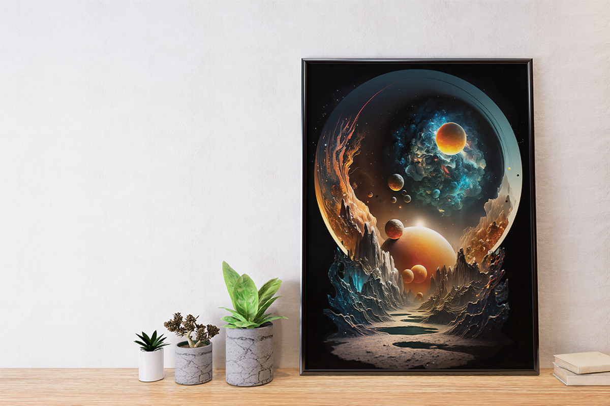 Cosmic Landscape Art Prints, a Background Graphic by DigitalFad (Photo 2 of 5)