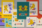 Asian tigers | Cliparts, Posters, an Animal Illustration by Felizabeth Design (Thumbnail 3 of 15)