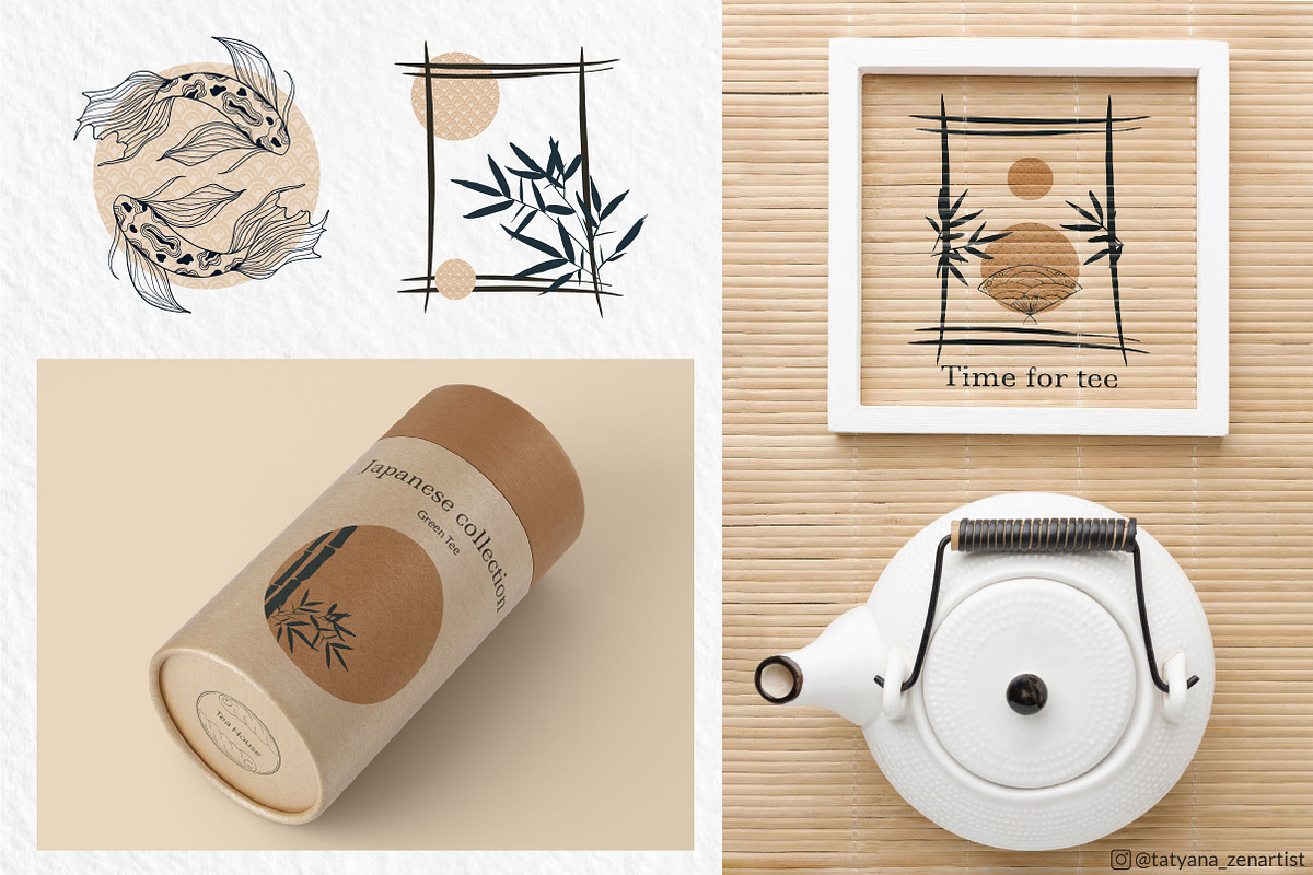 Abstract and linear Japanese clipart, an Object Graphic by Tatyana_Zenartist (Photo 5 of 12)