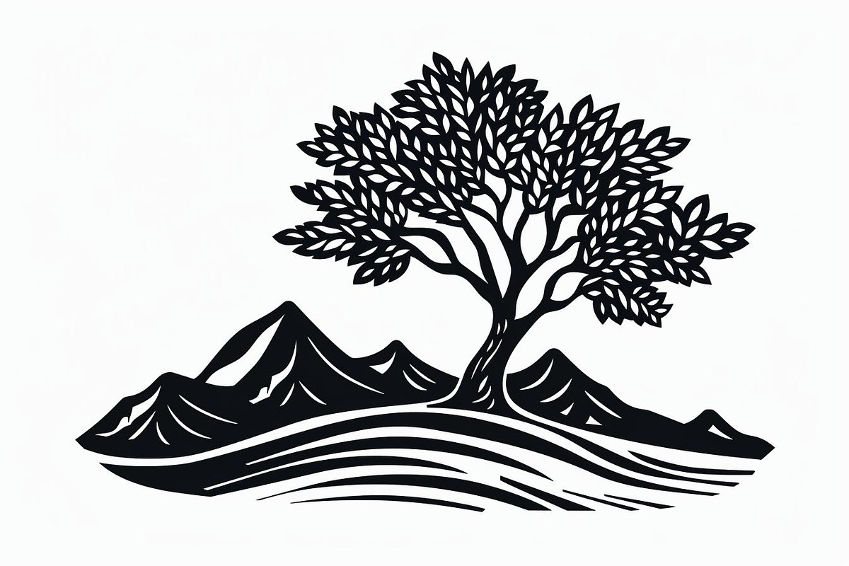 Majestic Mountain and Tree Vector, an Object Graphic by jahid234 (Photo 8 of 11)