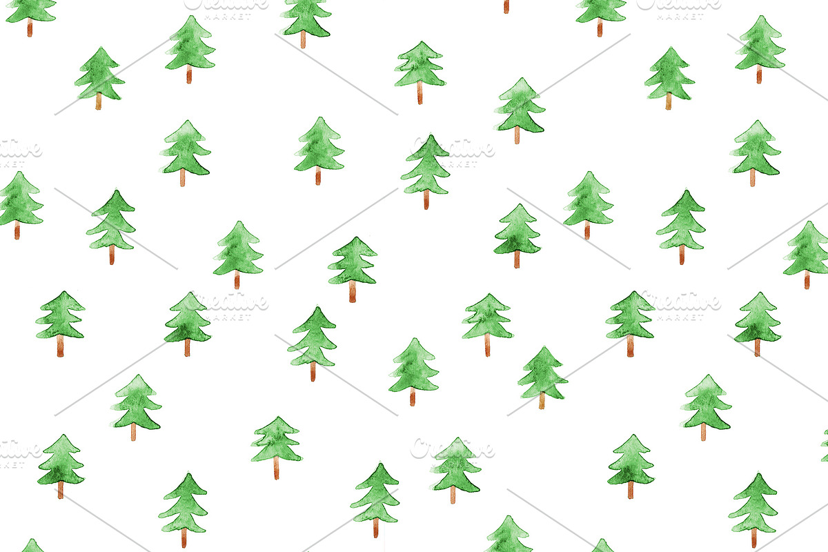 Christmas watercolor patterns, a Pattern Graphic by Magnia (Photo 5 of 5)