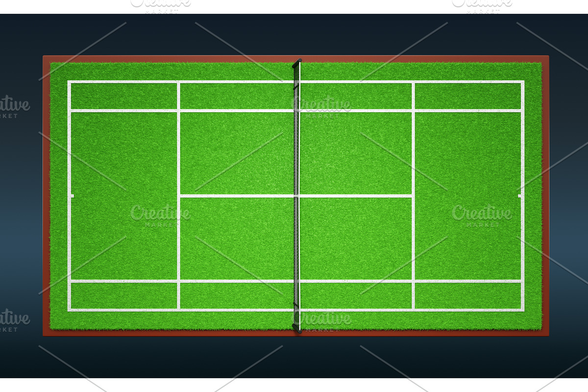 3d tennis court top view. Night, a Sport Illustration by Marozhkastudio